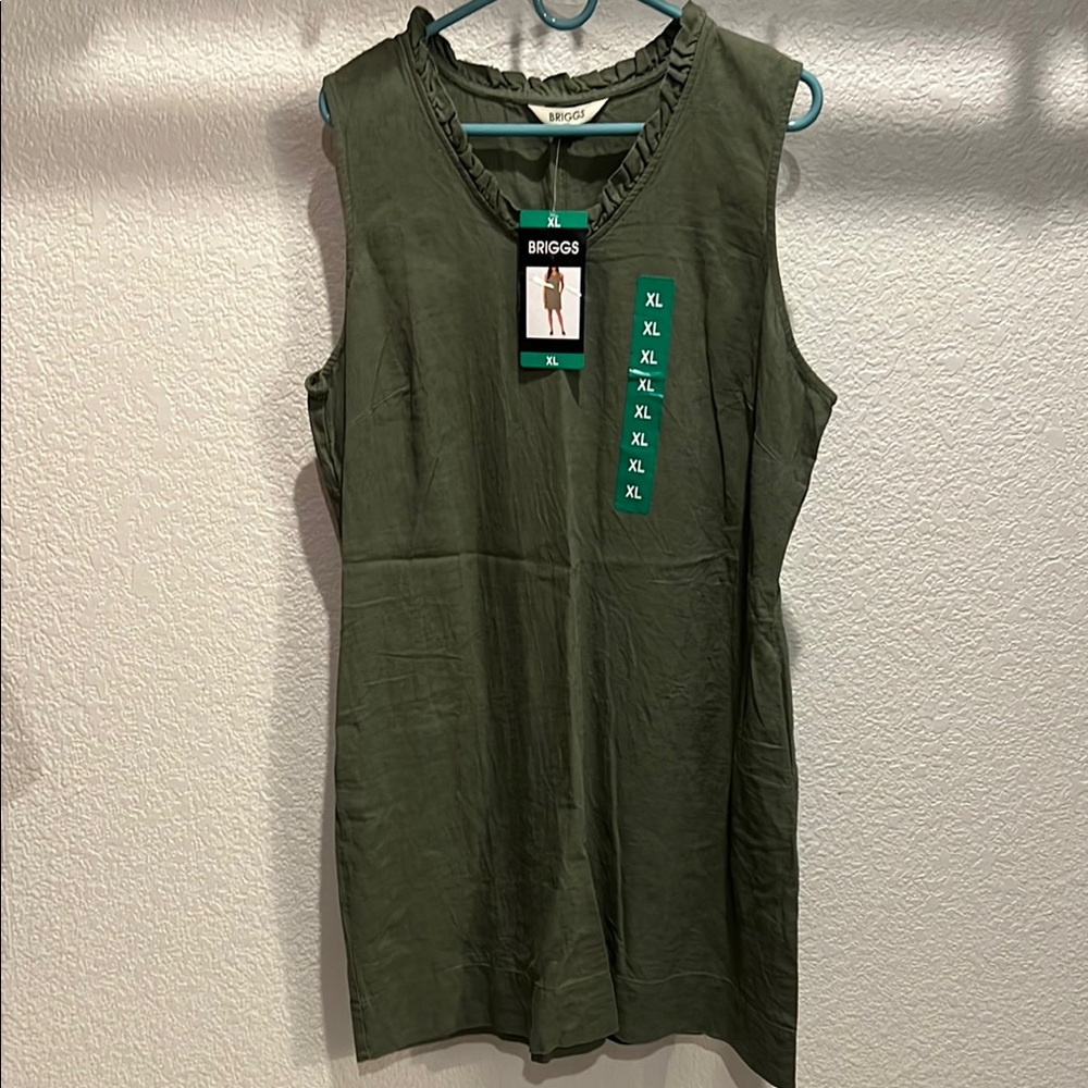 Briggs New York Boxy Green Tank Dress